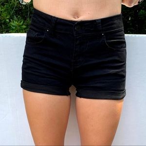 Forever 21 black jean shorts size small